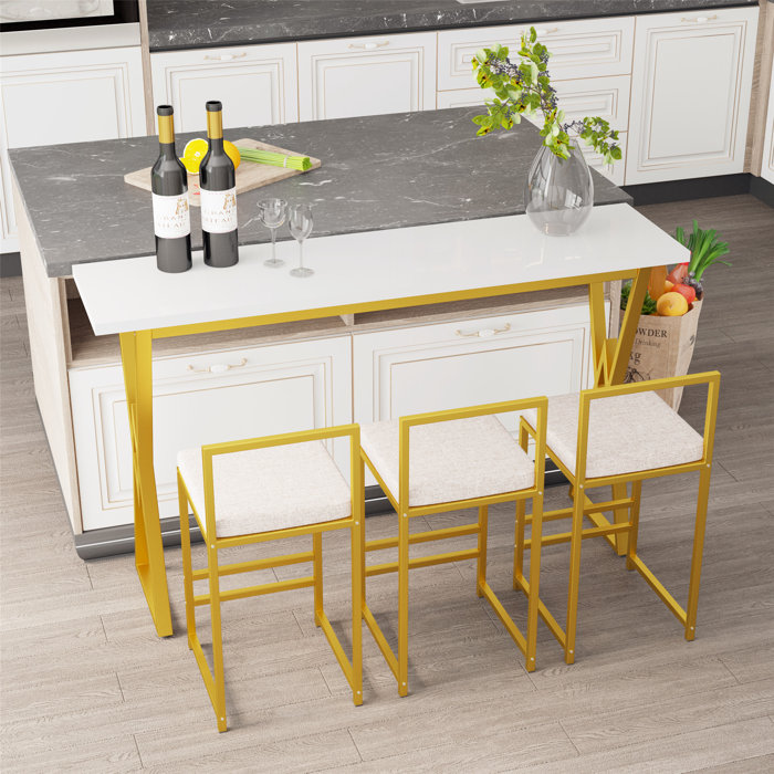 Everly Quinn 4Piece Counter Height Extra Long Console Bar Dining Table